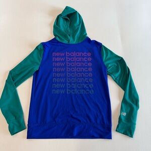 New Balance Vibrant Activewear Hooded Pullover Top Girls Size Large